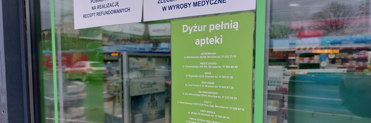 Apteki całodobowe we Wrocławiu. Apteki czynne w niedziele i święta w 2024 r.