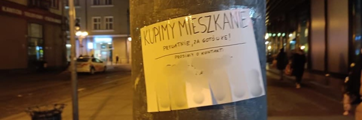 Wrocław: Dostał 500 zł mandatu za ogłoszenie „Kupimy mieszkanie”
