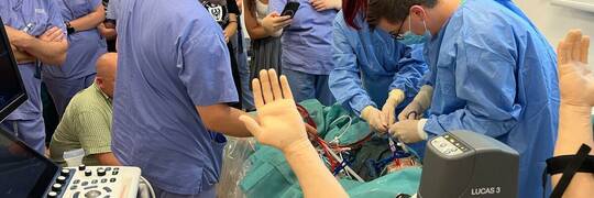 Wrocławscy lekarze na ćwiczeniach z użyciem urządzenia ECMO. „Umiejętność przyjadę się w najmniej oczekiwanym momencie"