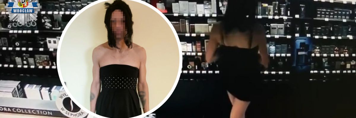 Wrocław: 45-latek przebrany za kobietę okradł perfumerię. Mamy wideo z monitoringu [ZOBACZ]