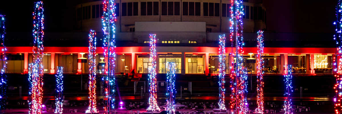 Iluminacja świąteczna nie tylko w Rynku. Zobacz, jak pięknie udekorowana jest Pergola i Hala Stulecia [ZDJĘCIA]