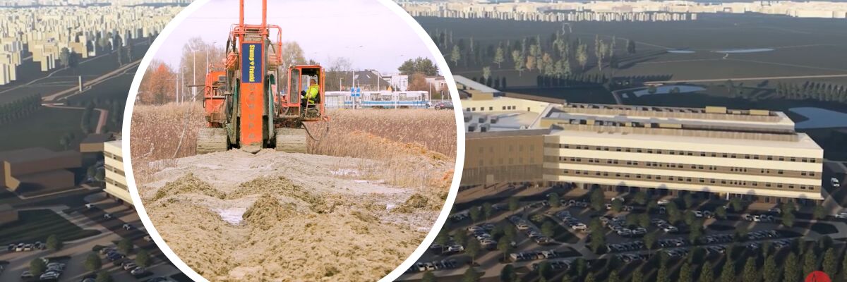 Ciężki sprzęt wjechał na budowę nowego wrocławskiego szpitala. To będzie gigant wielkości trzech Hal Stulecia [ZDJĘCIA]