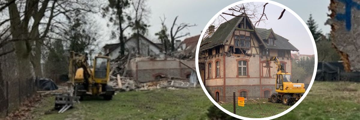Wrocław: Zabytkowa willa z Kasprowicza nagle zniknęła. Konserwator zabytków chce zawiadomić prokuraturę