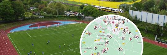 Na Dolnym Śląsku powstała pierwsza kolejowa mapa klubów piłkarskich. Pomoże kibicom i zawodnikom [ZOBACZ]