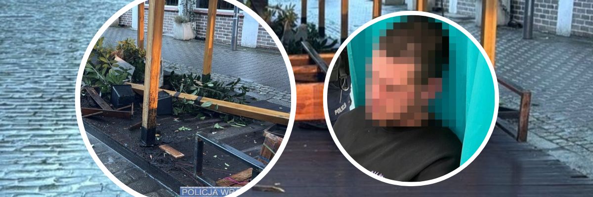 Wrocław: Pijany kierowca staranował ogródek piwny przy św. Antoniego. Złapali go dopiero na Partynicach [ZDJĘCIA]