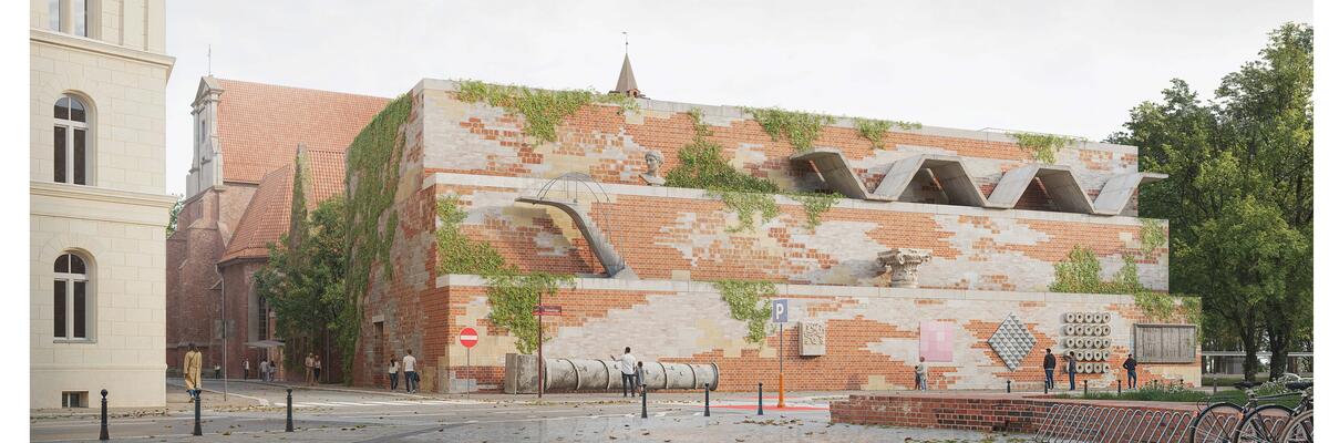 Tak ma wyglądać „dobudówka” do zabytkowego gmachu Muzeum Architektury we Wrocławiu [WIZUALIZACJE]