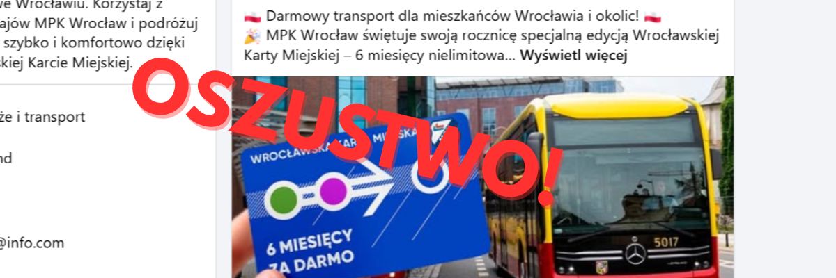 6-miesięczny bilet MPK Wrocław za darmo? Uważajcie, to oszustwo!