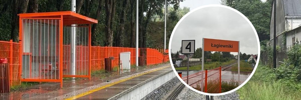 Peron w Łagiewnikach gotowy na przyjęcie pociągów. Jak wyglądają prace na trasie Kobierzyce – Piława Górna? [ZDJĘCIA, WIDEO Z DRONA]