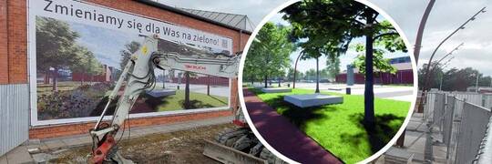 Ruszyła przebudowa placu przy Centrum Historii Zajezdnia. Co się zmieni? [WIZUALIZACJA]
