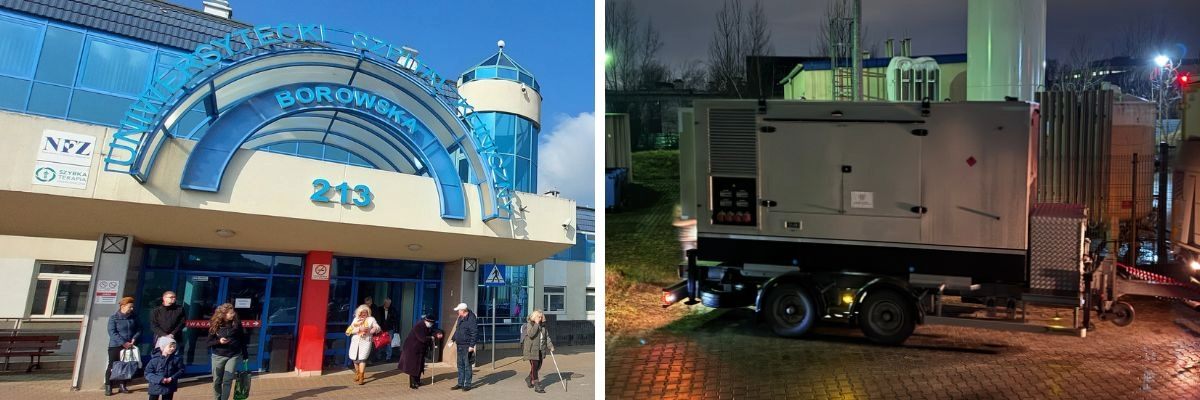 Awaria w szpitalu przy Borowskiej. WOT zapewnia zasilanie; pacjenci są bezpieczni
