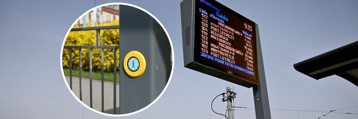 MPK Wrocław testuje nową tablicę pasażerską. Ma „guzik”, który aktywuje komunikaty głosowe